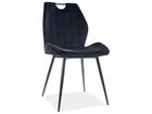 Scaun tapitat cu stofa si picioare metalice, Arben Velvet Negru, l51xA58xH91 cm