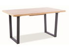 Masa extensibila din pal si metal, Vello Stejar Wotan / Negru, L138-180xl85xH76 cm