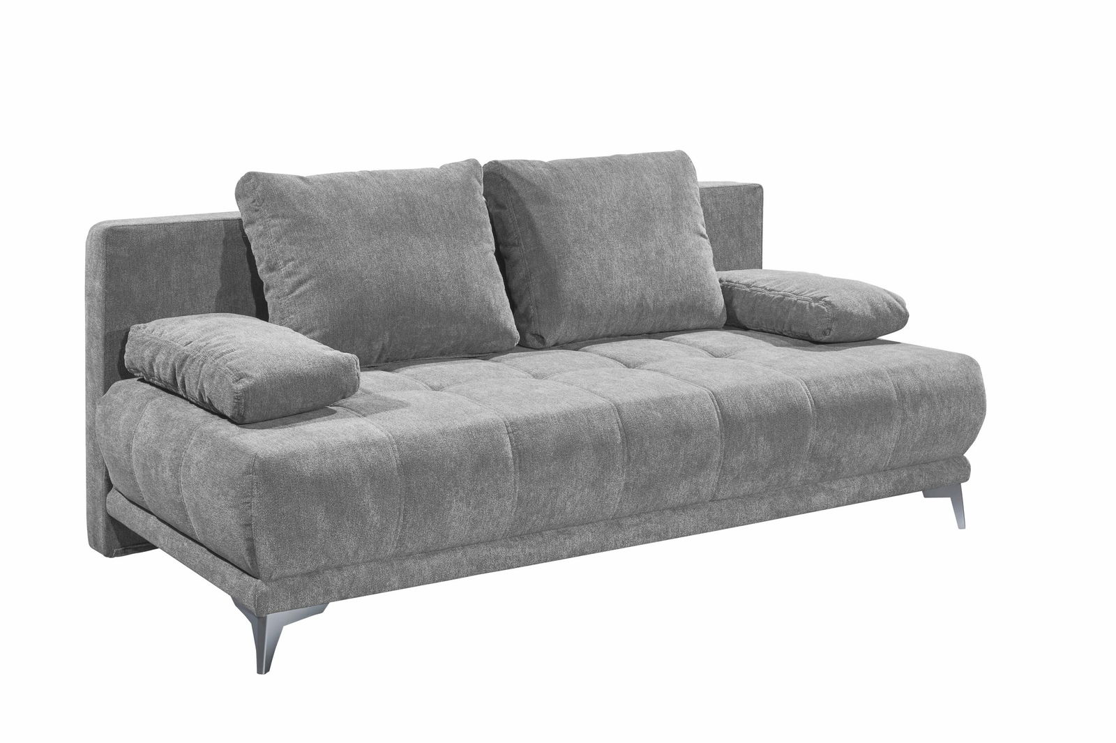 Canapea extensibila cu lada de depozitare, tapitata cu stofa, 3 locuri, Jenifer Gri deschis, l203xA101xH86 cm