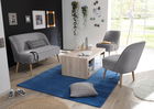 Set mobilier living Pinada Gri, 2 fotolii + banca + masa de cafea