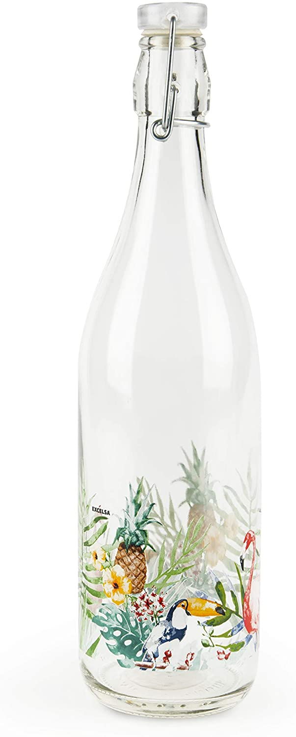Sticla cu inchidere ermetica, 1L, Ø8xH31 cm, Tropical