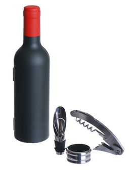 Set accesorii vin, 3 piese, Enoteque Argintiu