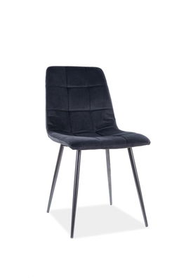 Scaun tapitat cu stofa, cu picioare metalice Miley Velvet Negru, l45xA53xH86 cm