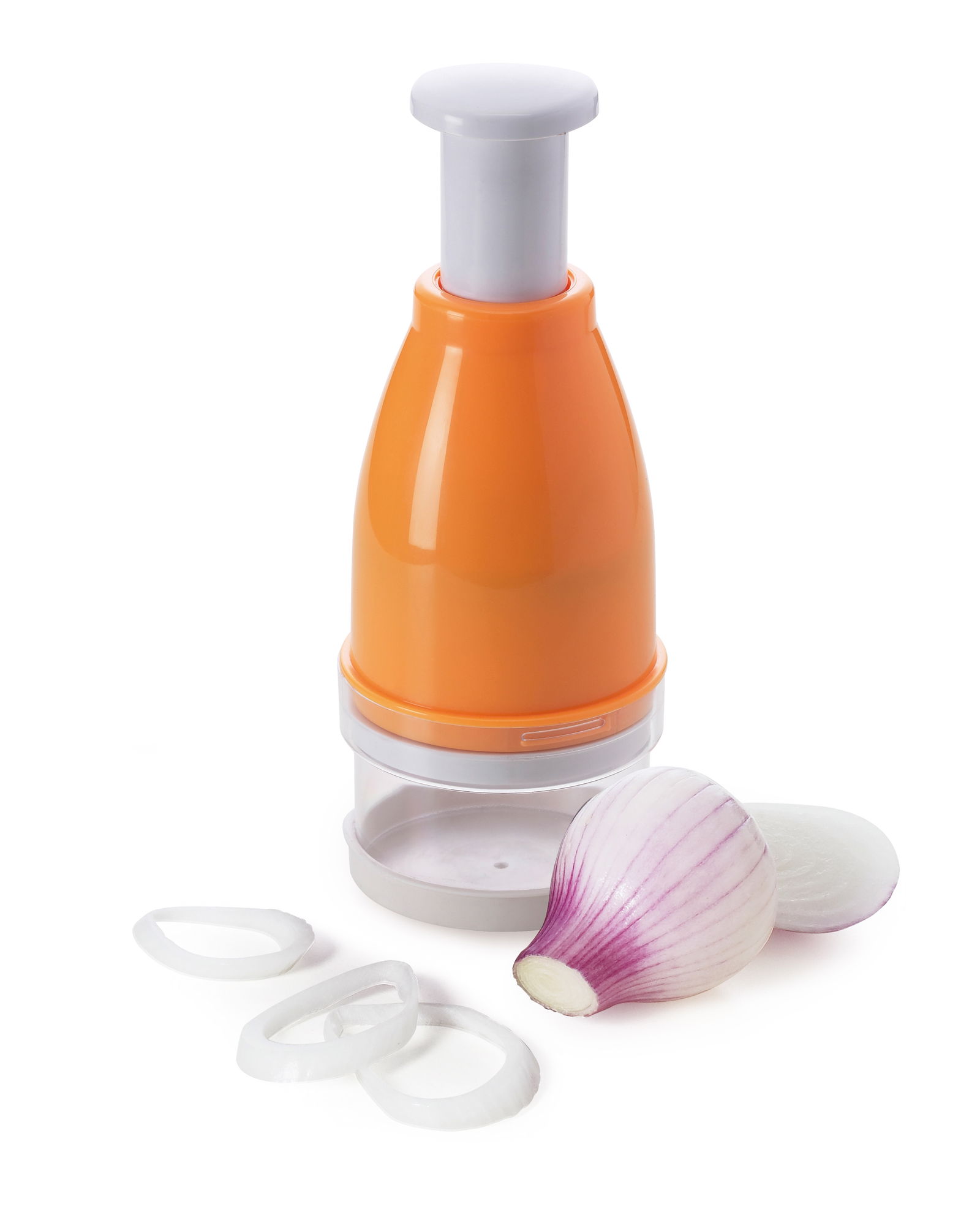 Ustensila pentu tocat ceapa, din otel inoxidabil si ABS, Ø9xH23 cm, Abili Alb / Orange