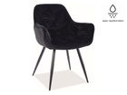 Scaun tapitat cu stofa si picioare metalice Clyde Matt Velvet Negru, l57xA58xH87 cm