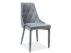 Scaun tapitat cu stofa si picioare metalice Trisha Velvet Gri, l49xA59xH89 cm