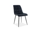Scaun tapitat cu stofa si picioare metalice Chase Velvet Negru, l50xA58xH88 cm