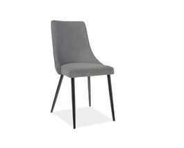 Scaun tapitat cu stofa, cu picioare metalice Pirro B Matt Velvet Gri / Negru, l47xA59xH93 cm