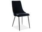 Scaun tapitat cu stofa, cu picioare metalice Pirro B Matt Velvet Negru, l47xA59xH93 cm