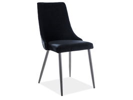 Scaun tapitat cu stofa, cu picioare metalice Pirro B Matt Velvet Negru, l47xA59xH93 cm