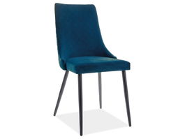 Scaun tapitat cu stofa, cu picioare metalice Pirro B Matt Velvet Bleumarin / Negru, l47xA59xH93 cm