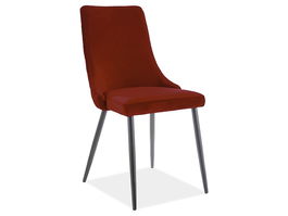 Scaun tapitat cu stofa, cu picioare metalice Pirro B Matt Velvet Bordeaux / Negru, l47xA59xH93 cm