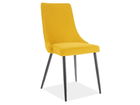 Scaun tapitat cu stofa, cu picioare metalice Pirro B Matt Velvet Galben / Negru, l47xA59xH93 cm