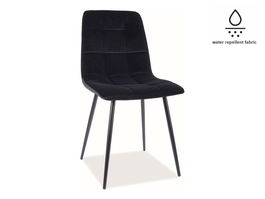 Scaun tapitat cu stofa si picioare metalice Miley Matt Velvet Negru, l45xA53xH86 cm