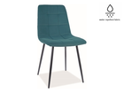 Scaun tapitat cu stofa si picioare metalice, Miley Matt Velvet Petrol / Negru, l45xA53xH86 cm