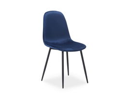 Scaun tapitat cu stofa, cu picioare metalice Franky Velvet Bleumarin / Negru, l43xA51xH89 cm