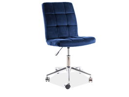 Scaun de birou tapitat cu stofa, Qwin-020 Velvet Bleumarin, l45xA40xH87-97 cm