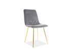 Scaun tapitat cu stofa, cu picioare metalice Ervin Velvet Gri / Auriu, l46xA56xH87 cm