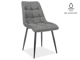 Scaun tapitat cu stofa, cu picioare metalice Chase Matt Velvet Gri / Negru, l50xA58xH88 cm