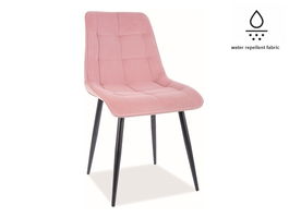 Scaun tapitat cu stofa, cu picioare metalice Chase Matt Velvet Roz / Negru, l50xA58xH88 cm
