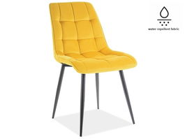 Scaun tapitat cu stofa, cu picioare metalice Chase Matt Velvet Galben / Negru, l50xA58xH88 cm