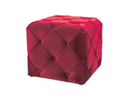 Taburet tapitat cu stofa Avidan K Velvet Bordeaux, l50xA50xH45 cm