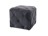 Taburet tapitat cu stofa Avidan K Velvet Negru, l50xA50xH45 cm