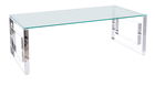 Masa de cafea din sticla si metal Alucia A Transparent / Crom, L120xl60xH45 cm