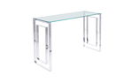 Consola din sticla si metal Alucia C Transparent / Crom, l120xA40xH78 cm