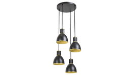 Lustra Mackenzie Four 5604 Negru / Auriu