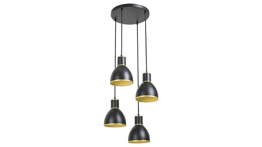 Lustra Mackenzie Four 5604 Negru / Auriu