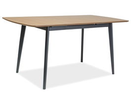 Masa extensibila din MDF, furnir si lemn Vitali II Stejar / Grafit, L120-160xl80xH75 cm