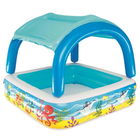 Piscina gonflabila pentru copii, Baldachin Multicolor, L140xl140xH114 cm