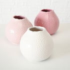 Vaza decorativa din ceramica Tessa Roz / Alb, Modele Asortate, Ø13xH13 cm