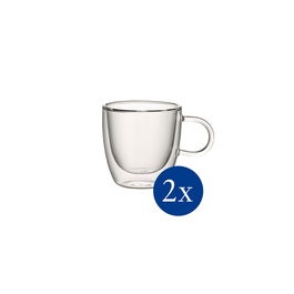 Set 2 cesti cafea, din sticla cu pereti dubli, Artesano S Transparent, 110 ml, Villeroy & Boch