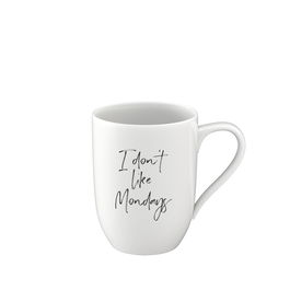 Cana din portelan, Statement I don't like Mondays, Alb, 340 ml, Villeroy & Boch