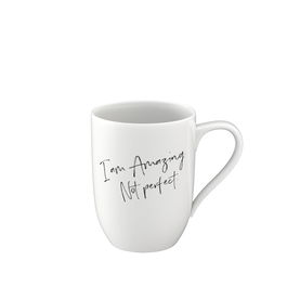 Cana din portelan, Statement I am Amazing Not Perfect, Alb, 340 ml, Villeroy & Boch