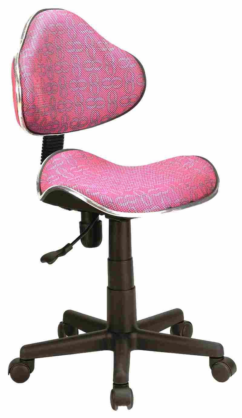 Scaun de birou pentru copii, tapitat cu stofa Qwin-G2 Patterns Roz, l48xA41xH80-92 cm