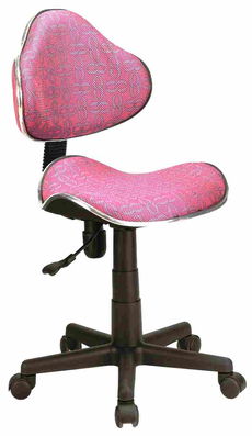 Scaun de birou pentru copii, tapitat cu stofa Qwin-G2 Patterns Roz, l48xA41xH80-92 cm
