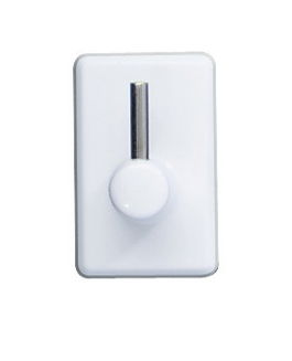 Set carlige pentru perete, din plastic, Curtain Alb, L2xl1,5xH3 cm, 4 piese
