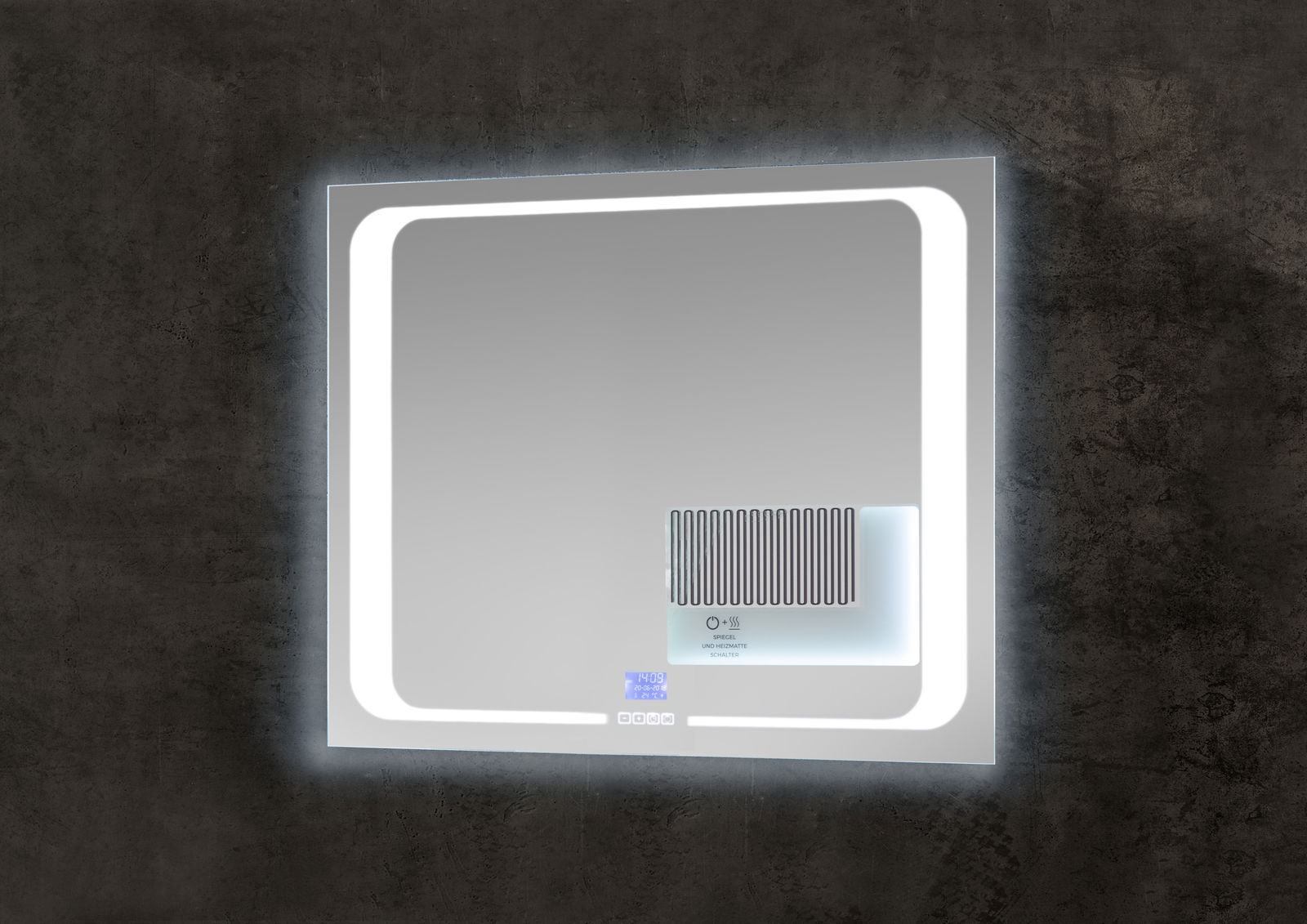 Oglinda Baie SP4 Medium cu Iluminare Led, IP21, 6500K, 535LM, Dreptunghiulara l80xH65 cm