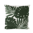 Perna decorativa din bumbac Florala Verde / Alb, L45xl45 cm