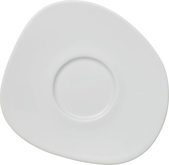 Set 6 farfurioare cesti cafea, din portelan, Organic Alb, 17,5 cm, Villeroy & Boch