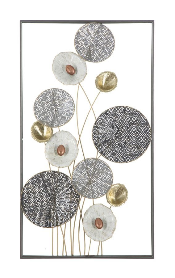 Decoratiune metalica de perete Grid Multicolor, l50xA6xH90,5 cm