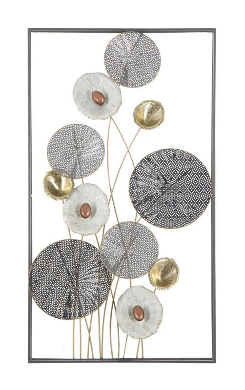 Decoratiune metalica de perete Grid Multicolor, l50xA6xH90,5 cm