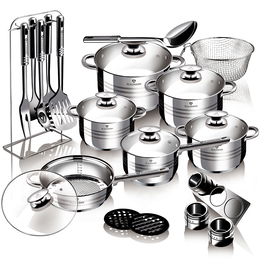 Set oale, tigai, ustensile si recipiente pentru condimente din otel inoxidabil, 26 piese, Gourmet Line