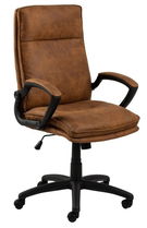 Scaun de birou directorial tapitat cu stofa, Brad Camel / Negru, l67xA69,5xH115 cm