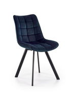 Scaun tapitat cu stofa si picioare metalice, Kai-332 Velvet Bleumarin / Negru, l46xA61xH84 cm