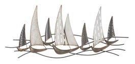 Decoratiune metalica de perete, Regata New Multicolor, l100xA3xH44 cm