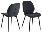 Set 4 scaune tapitate cu stofa si picioare metalice Femke Antracit / Negru, l47,5xA57,5xH85 cm